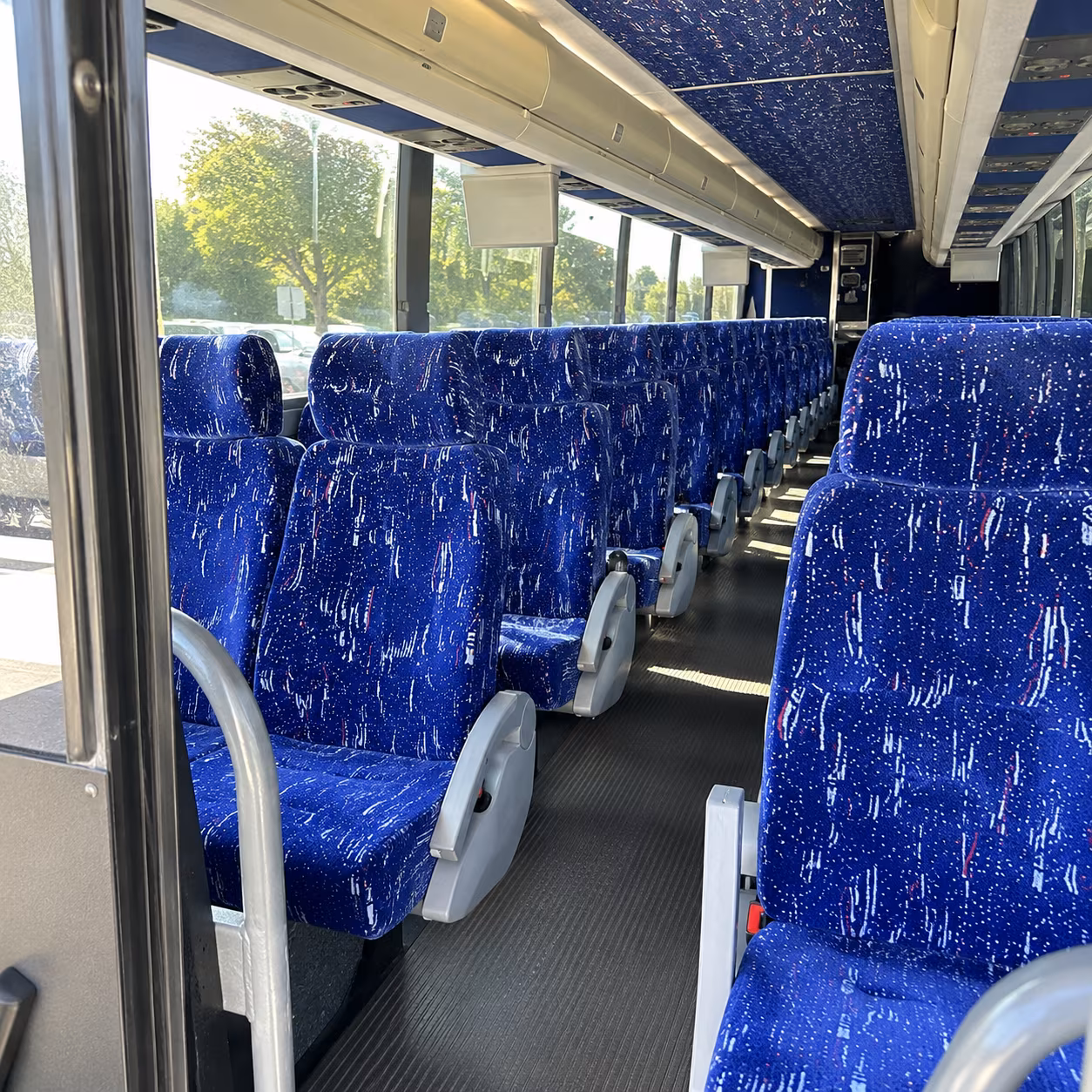el monte 50 passenger charter bus inside