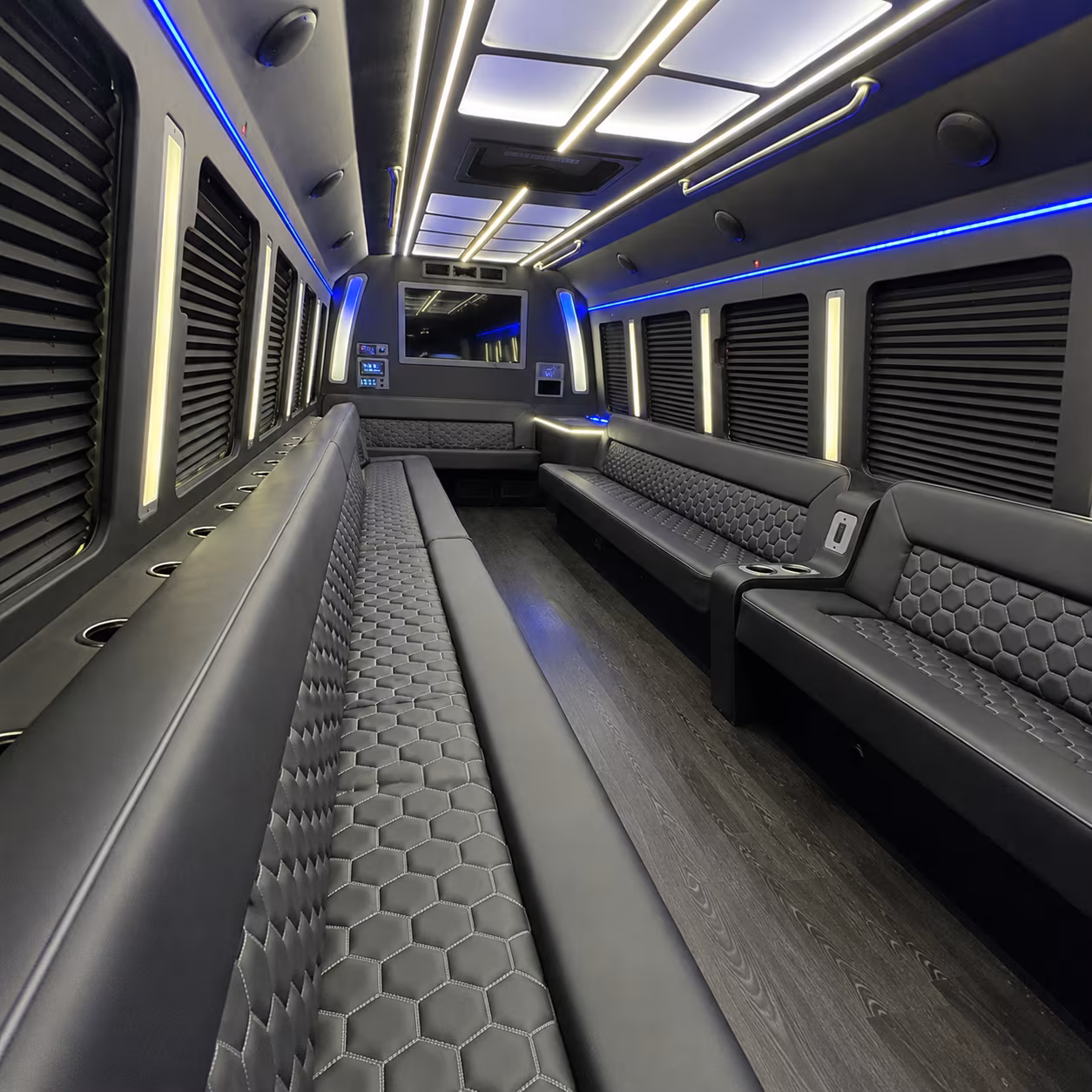 el monte party bus inside