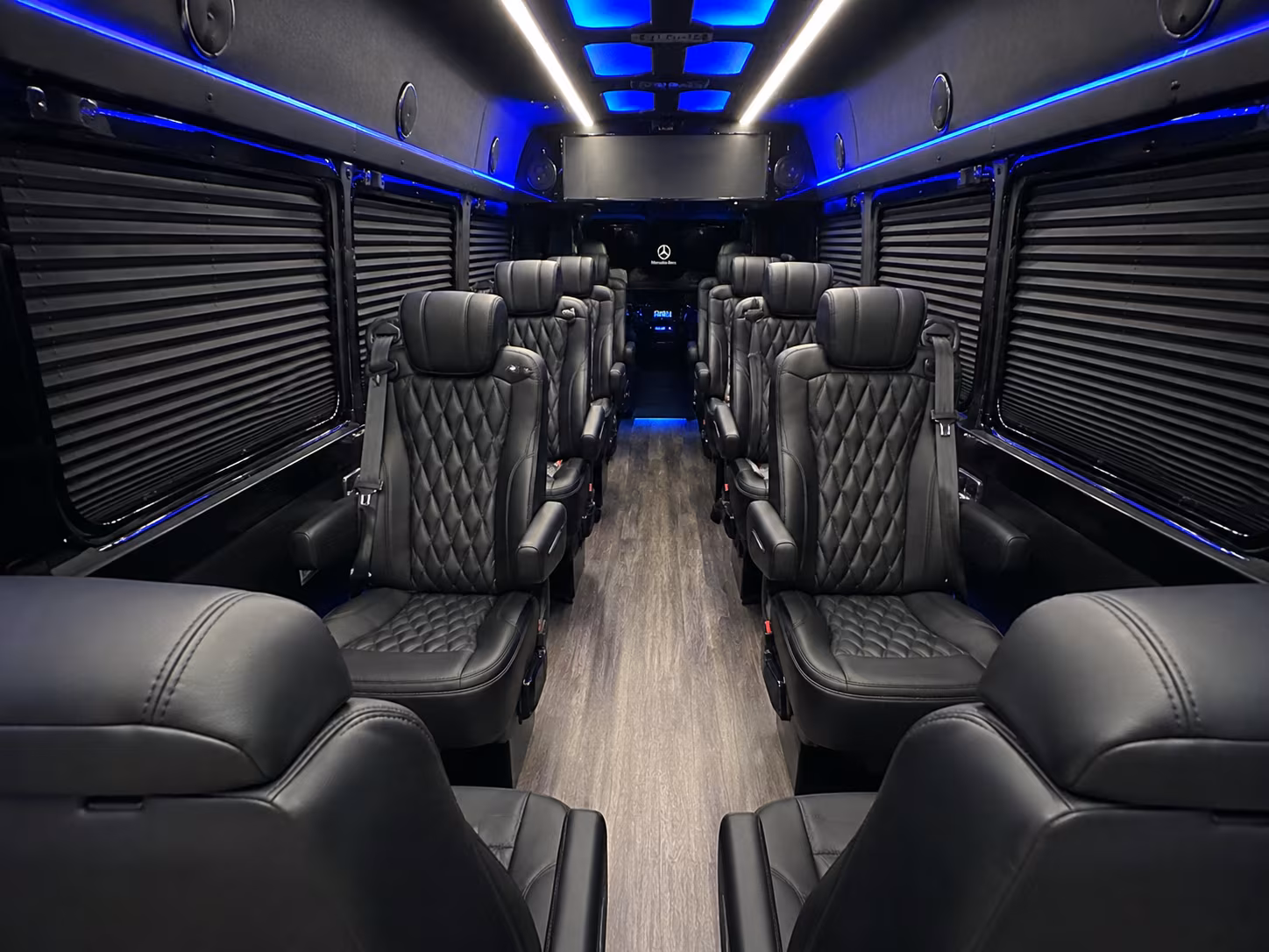 el monte sprinter van with driver inside